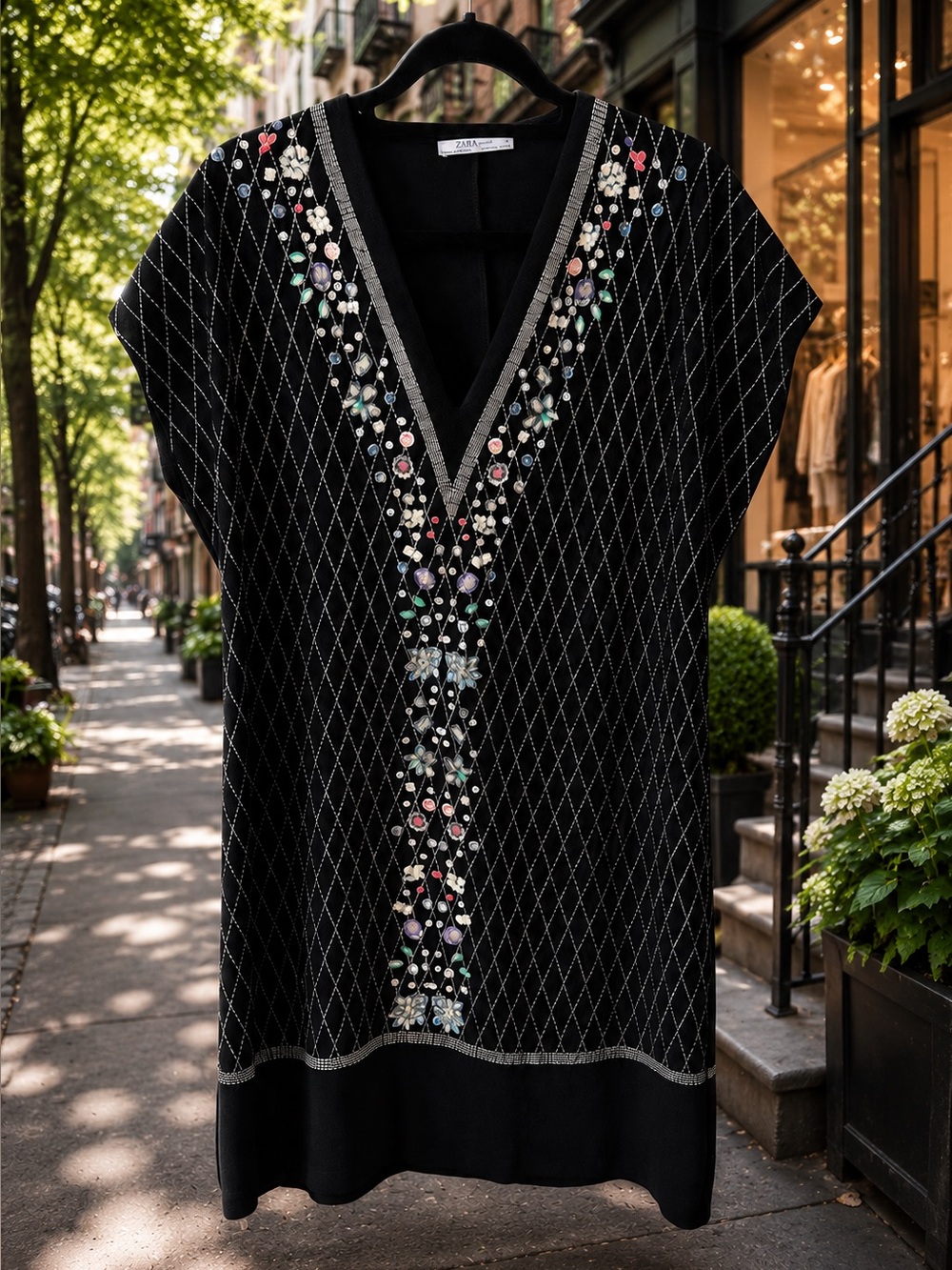 Zara Basic XL Embroidered Tunic Dress | Relaxed Fit | Summer Travel